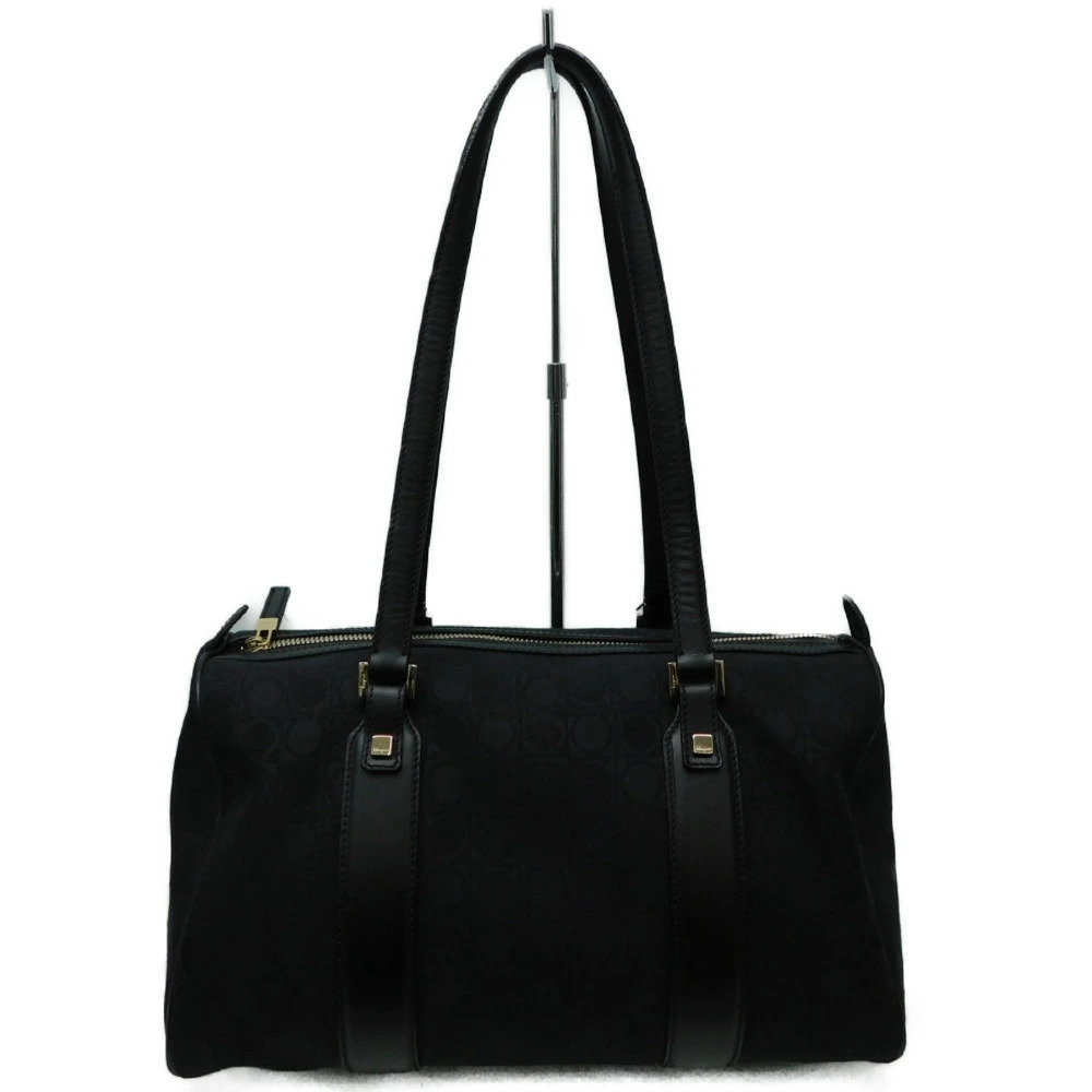 Salvatore Ferragamo Boston Shoulder Bag Black Handbag All Seasons